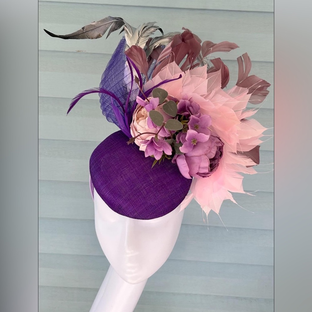Derby hat.  Faacinator.  Purple derby hat.  Purple church hat.  Purple dress hat